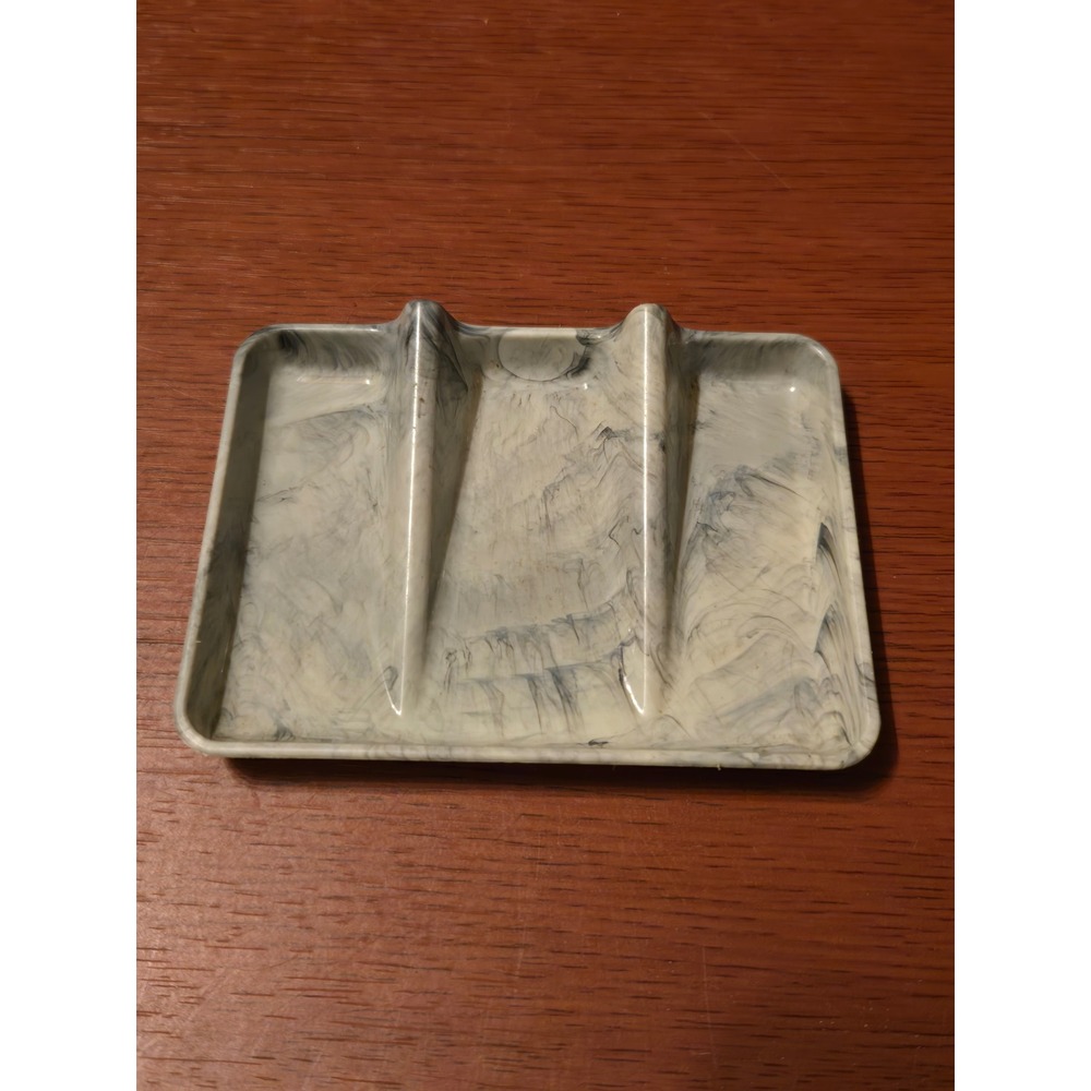 Vintage Tupperware Soap Dishโ 1278-2 Marbled Grey White Plastic Tray Bathroom